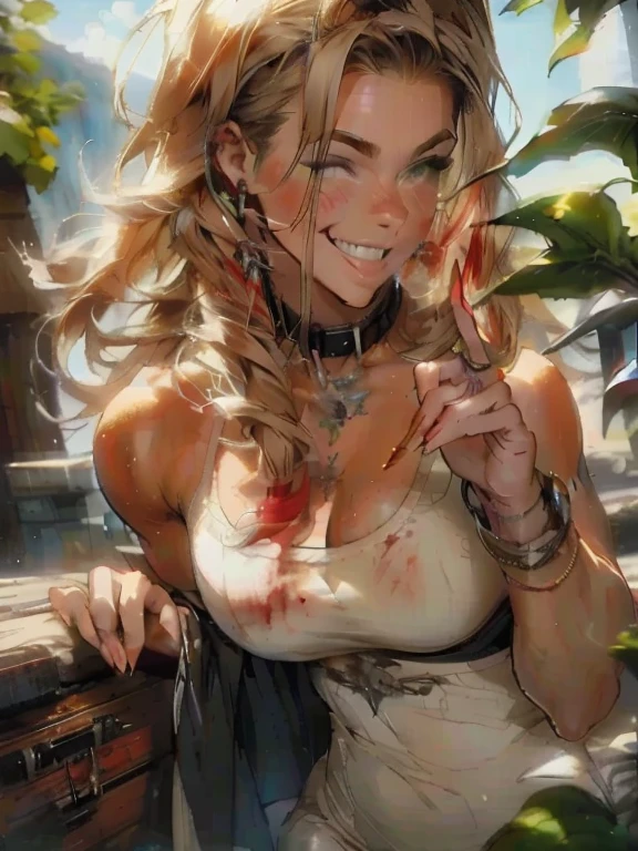 (hair smeared with blood:1.0)