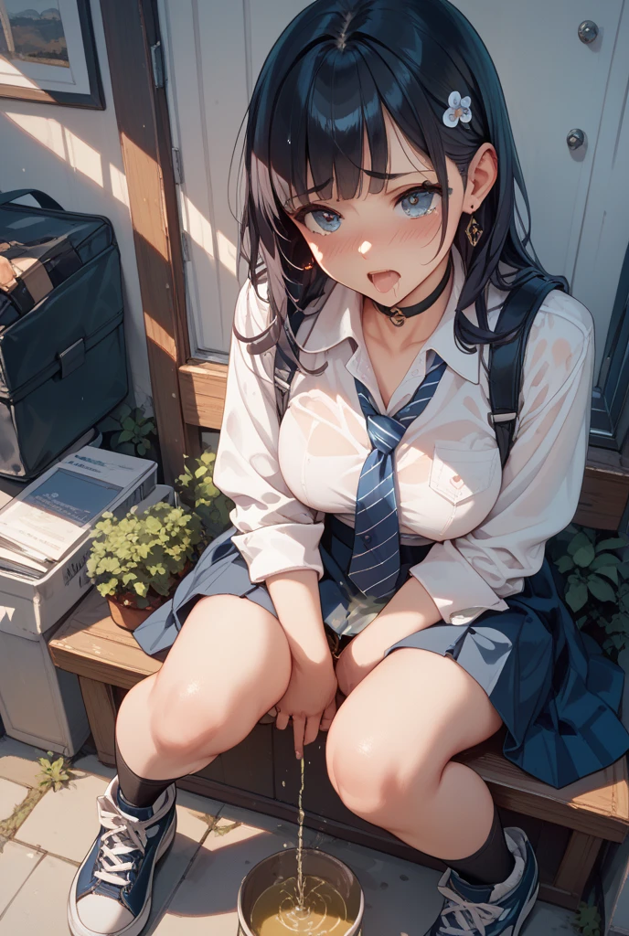 (masterpiece), (best quality), (ultra-detailed), (best illustration), (best shadow), (absurdres), Female, 25 years old, looking at viewer, steam, shy, nose blush, nsfw, medium breasts,