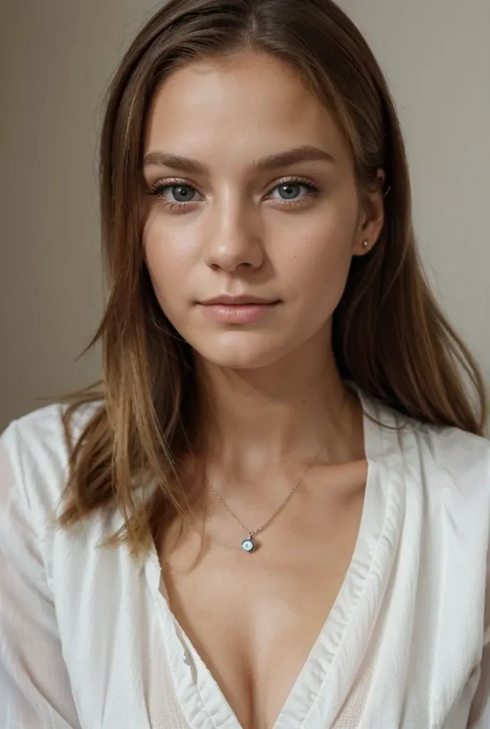 Un portrait réaliste d&#39;une fille réfléchie, cheveux brun, corps parfait, gros seins sous un pull, tirer le fils, assis sur un vieux, banc patiné dans un parc calme en automne, feuilles éparpillées un peu partout&#39;elle, capturer les émotions nuancées de son visage alors qu&#39;Elle regarde au loin, La photographie, pris avec un objectif portrait (85mm f/1.4) pour mettre en valeur les détails du visage et la profondeur de champ, utiliser la lumière naturelle pour une atmosphère chaleureuse et introspective