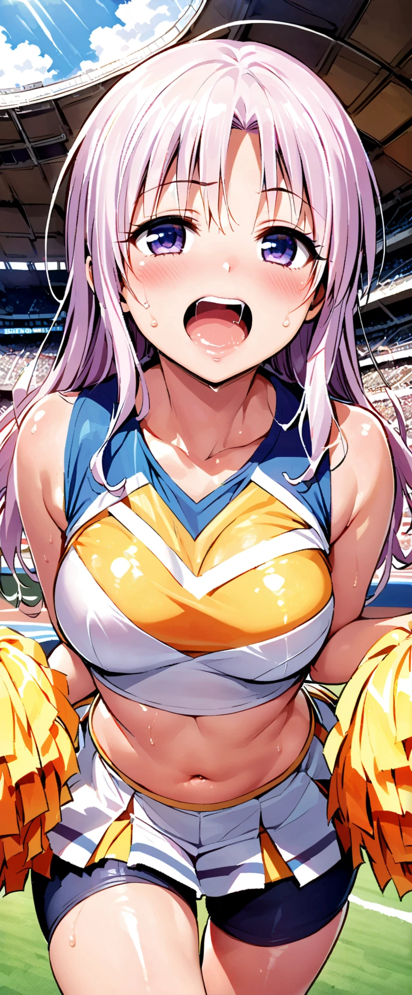 1girl,shirogane kei, {{kaguya-sama wa kokurasetai ~ tensai-tachi no renai zunousen~}}, {{official art}}, highly detailed,best quality, very thin line, clear lines, hetero, nipples, medium breasts, censored, mosaic censoring, seductive smile, open mouth, straddling, solo focus, sweat, looking at viewer,breasts out, bangs, collarbone, seductive smile, fun,anime visual of a cute girl,breasts out,bikini bottom aside, breasts out, anime best girl,nipples, bangs, breasts out, loo king at viewer,breasts, censored, mosaic censoring, official artwork, offcial art,cum on breasts, official artwork, high detailed official artwork, cum in pussy, cheerleader, hetero, pom pom (cheerleading), skirt, breasts, censored, 1boy, penis, sex, nipples, vaginal, navel, cum in pussy, cum, mosaic censoring, girl on top, pussy, open mouth, miniskirt, squatting cowgirl position, cowgirl position, looking at viewer, spread legs, straddling, solo focus, crop top, pov, bare shoulders, hairband,long hair, blue eyes