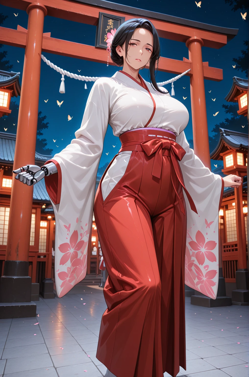 1girl, solo, closeup, bucklepanelgag,  beautiful woman, high quality, high detail, best quality, high res, standing, [[[mouthmask]]] l3atherharness  Feudal Japan, Mount Fuji, (Japanese garden exterior:1.1) background, dark mysterious lighting, shadows, magical atmosphere, dutch angle,