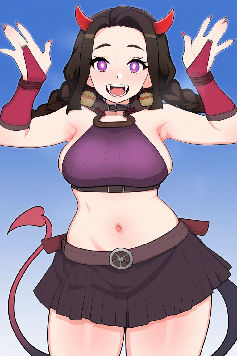(absurdres, 8k, 4k, masterpiece, hyper extreme detailed:1.2), solo, front view portrait, best quality, portrait, solo, adult, cowboyshot, perfect anatomy, 1girl, perfect face, expressive eyes, perfect eyes, t-shirt, standing up, standing against wall, chabashira tenko, twintails, hair ribbon, hairband, choker, swimwear, bikini, swimsuit, bikini bottoms, cleavage, hands on hips, large bust,
