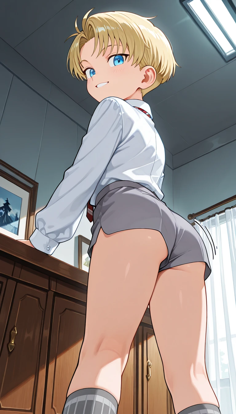 after anal,NSFW,cinematic lighting、highest quality、anatomically correct,1 female wearing high 、school classroom、embarrassing、slender line、full of sweat, legs wide open、Dripping love juice,stick out one's butt