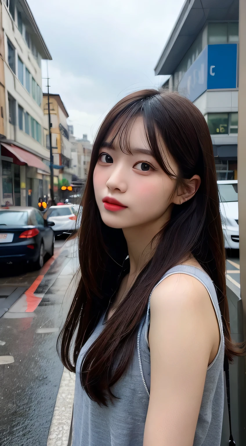 ((Realistic lighting、Highest quality、8K、Masterpiece:1.3))、Clear focus:1.2、 girl、Perfect Body Beauty:1.4、Slim Abs:1.1、whole body、((Dark brown hair、Large Breasts:1.3))、(Acceleration:1.4)、(nice、Dawn:1.1)、View of Waikiki Beach、Palm tree、Narrow Face、Beautiful Eyes、double eyelid、Fashion model posing、Floating Hair、T-Shirts、pendant、Cleavage、smile