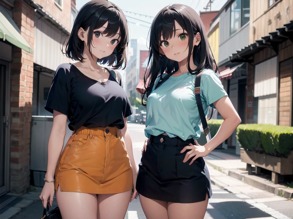 girl, at the park, short hair, huge breasts, Thighs, shorts, big breasts, huge breasts, perfect anatomy, figure, algorithm trends
