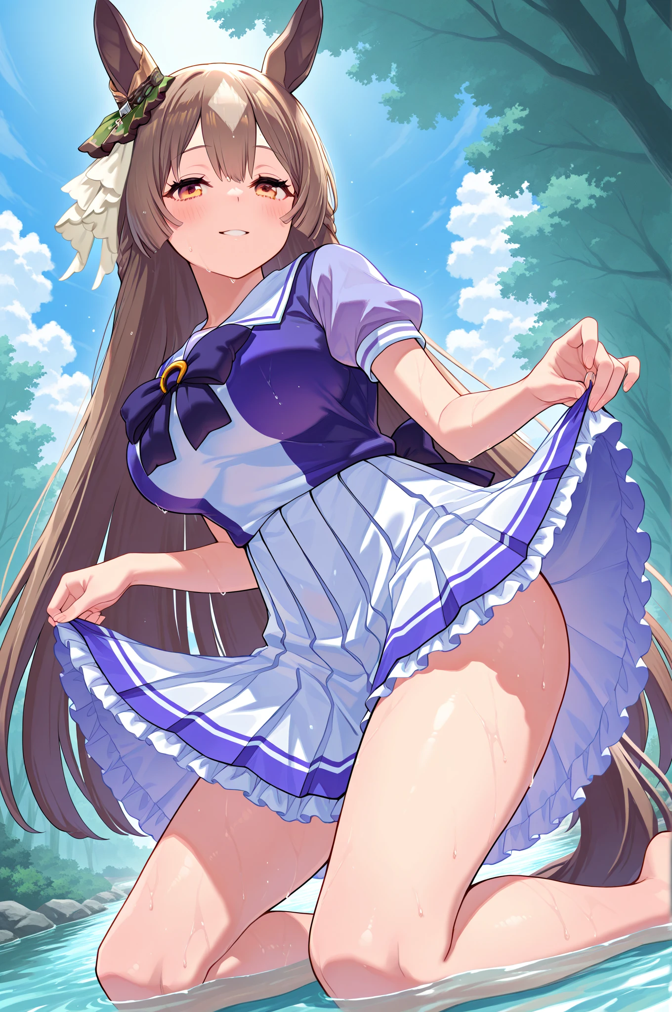 blanc \(nikke\),playboy bunny, rabbit ears, pantyhose, fishnet legwear, white leotard, white long hair, yellow eyes, fishnet, tie,
(huge breasts:1.2, upper body, from above, cameltoe, ) white panties,
jewelry, hands on chest,see-through, looking at viewer, hair ornament, choker, shy, smile,
(masterpiece, top quality, best quality, official art, beautiful and aesthetic:1.2), (1 girl), extreme detailed, colorful, highest detailed,
city,street, leaning, wall, sun, cloud,