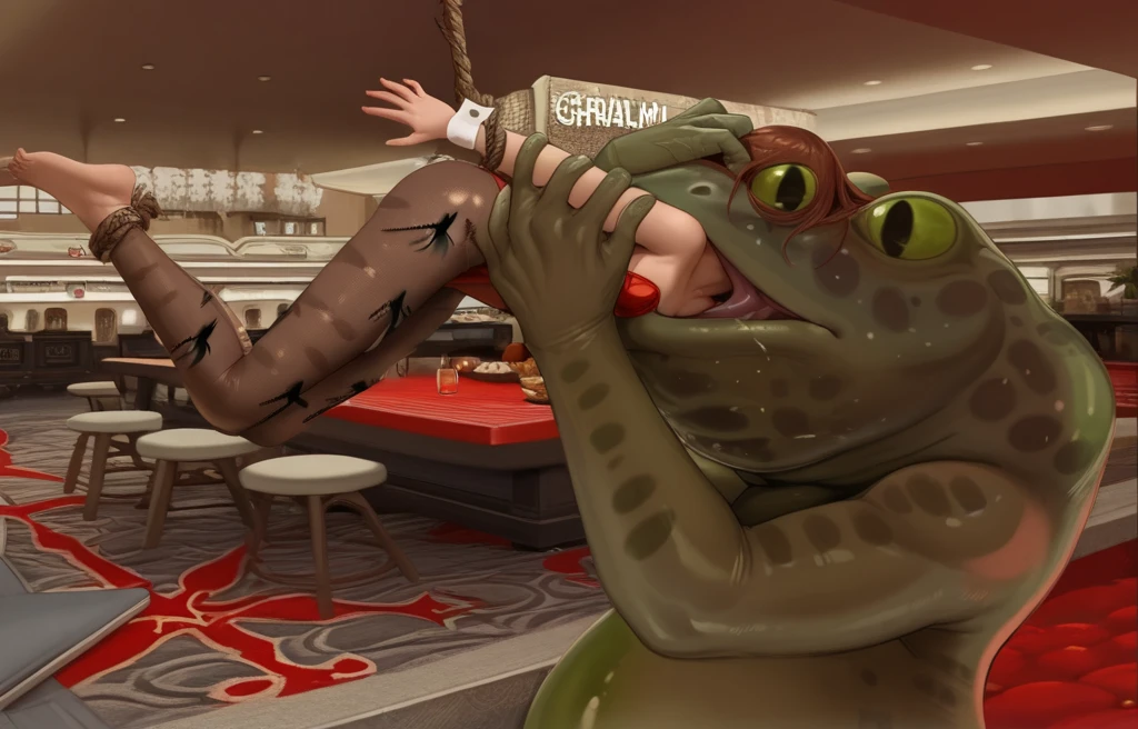 ((top quality, 8k, masterpiece: 1.3, ultra hd, high quality, best quality, high definition, realism)), sharp focus: 1.5, Model Nobara kugisaki, orange eyes, Mole under the outer edge of the eye, Short brown hair, large breasts, naked, thighs, neocoill, neocoill style, blowjob, cum in mouth, deepthroat, throatpie, 1boy 1girl, man is standing, sucking dick, kneeling down, cum overflow, pink latex bikini top, short shorts, cum covered body, creampie, leaking cum, bukkake, beach, big long dick