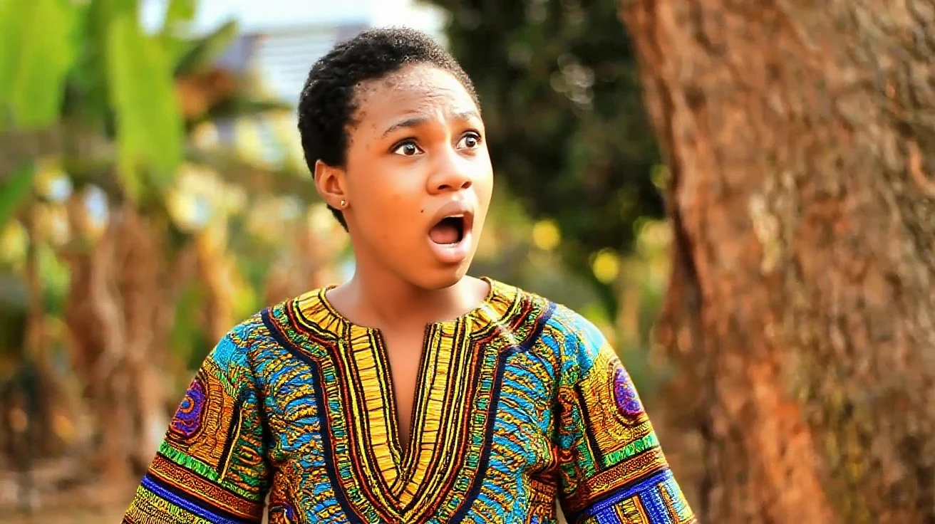 a portrait of african american woman wearing a sheer white shirt, surprised look, surprised girl, background A picturesque landscape, Nikon Z6 II, 8k, HDR, matte skin, pores, colors, hyperdetailed, hyperrealistic