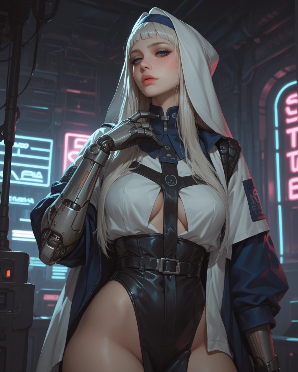 JainaProudmoore will be depicted in the futuristic world of "Aeon Flux", Nude, Beautiful pussy. The artwork will be created using the medium of digital illustration. The image quality should be at its best, with a resolution of 4k or 8k. It should be ultra-detailed and have a realistic, photorealistic appearance. The colors should be vivid and the lighting should be carefully designed to enhance the overall atmosphere of the scene.
In the artwork JainaProudmoore character will be portrayed with beautiful, detailed eyes and lips. Her face will be extremely detailed, capturing her unique features and expressions. Nude, Beautiful pussy, (makeup, mascara:1.1), lips,(thick\lips\), (shiny glossy translucent clothing:1.1), white hair, blonde hair, streaked hair, single braid, eyeshadow, lipstick, makeup, detailed face, (blue eyes:0.75), anchor necklace, magic,single pauldron, cape, cropped jacket, detached sleeves, gloves, single gauntlet, knee boots, (upper body:1.2), (busty:1.5) , (chubby:0.1), She will be shown in a dynamic pose, Nude, Beautiful pussy, reflecting her strong and confident personality. The background will be a futuristic cityscape, showcasing the sci-fi elements of the "Aeon Flux" universe. The city will be presented in a dark and moody color palette, with neon lights illuminating the streets. The composition will have a strong sense of depth, with layers of buildings and structures creating a visually striking image.
The artwork will have a professional and polished look, with sharp focus and ultra-fine painting details. The use of HDR and studio lighting will further enhance the realism of the scene. The overall style of the artwork will be influenced by concept artists, combining elements of science fiction and dystopia. The final result should be a masterpiece that captures the essence of "Aeon Flux" and portrayal of the JainaProudmoore iconic character Nude with a Beautiful pussy.