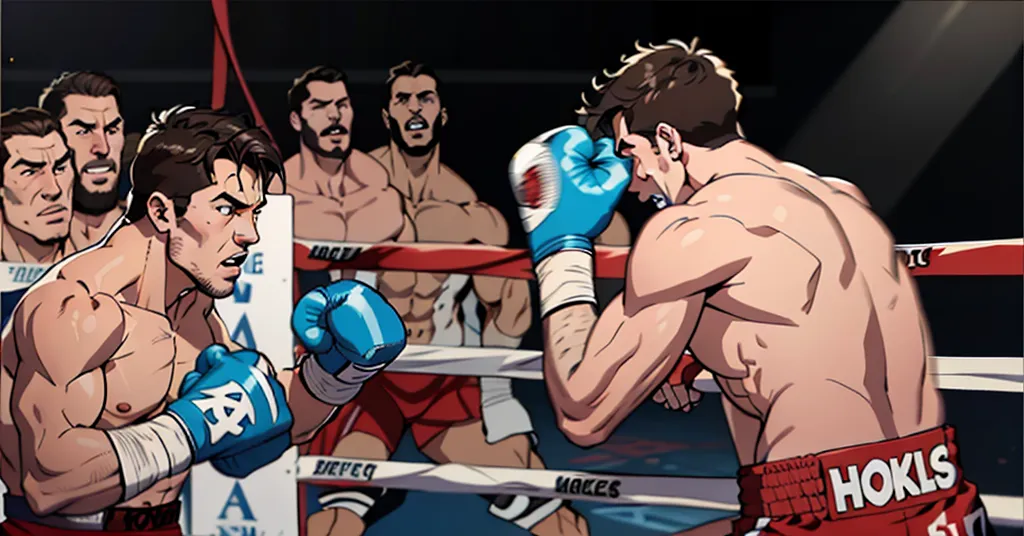 sexy mature daddy,stephen amell  ,dark blond hair, stubble,beard and sexy moustache ,muscular , best quality, masterpiece, ultra high resolution, Detailed background illustration, single,  muscles, Volumetric lighting, depth of field, beard, flow,wearing a boxing short , shirtless showing hard nipples , huge bulge, boxing gloves ,, martial artist, flow sweat, short dark blond hair, perfect eyes, barefoot,  Boxing pose in the ring 