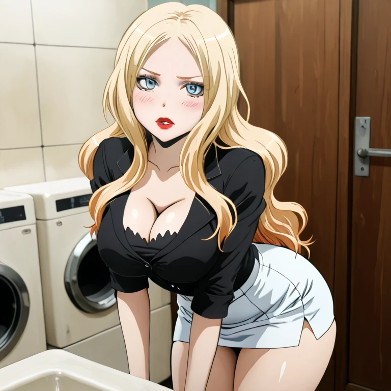 ((best quality, masterpiece:1.3, 8K)), (detailed), highly detailed face and skin texture, detailed eyes, bathroom, toilet, full body, standing, slender body, 1girl, 25 years old, white skin, blue eyes, bright lips, scared, worried, embarrassed, panicking, blond hair, straight hair, long hair, (forehead:1.0), blue eyes, (reading glasses:1.0), topless, hard nipples, jeans pants, skinny jeans, blue jeans, barefoot, peeing jeans, peeing pants, pee stain, (wetting herself:1.5, desperation:1.5),