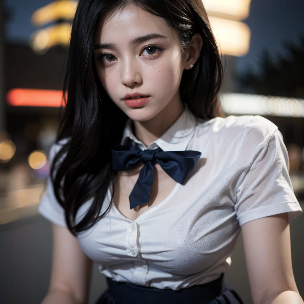 ((table top:1.4), (highest quality:1.4), (realistic:1.7), beautiful girl, 超beautiful girl, ((1 girl:1. 4), Radiant natural skin texture, author: Written by Luis Royo, 19 years old, (cute tattoo:1. 4), (upper arm: 1.4, two legs: 1.4), (perfect female body: 1.4), (perfect female body: 1.) 4), girl portrait photography, close up photo, upper body photo, fantasy art, soft front light, beautiful expression, cute face, beautiful breasts, big breasts: 1. 2, beautiful butt, fine eyes, Clear and eye-catching, beautiful and attractive, beautiful eyes, thin waist, RAW photo, red lips, long hair (high school girl), (white suit jacket), (translucent shirt), (red bow tie) (checked skirt) 1 screen display, (Woman sitting on train seat), (sexy posture), (milky way in the sky), (No bra), (I can see her white lace panties), (Cover your panties with your hands) ), (Push down the skirt),((close your eyes))((legs open)),