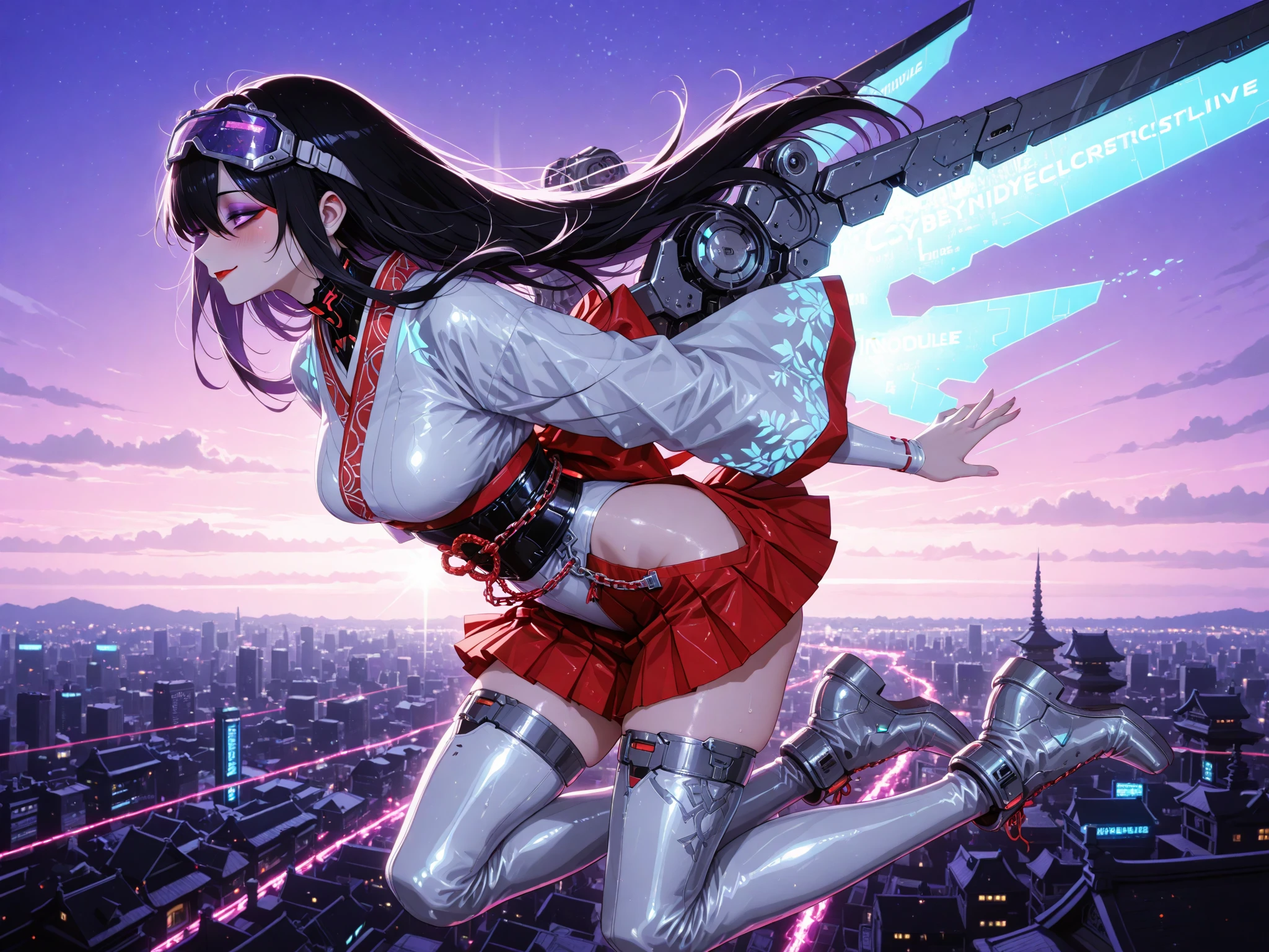 Sexy giantess woman with very hot dress, red hair, and blue eyes walks with her long hot legs, destroying the whole city in her way. She is looking down at the little humans who are at the height of her heels with a face of contempt towards them. Giantess, Goddess, sexy legs, heels, hot, curvaceous body, mommy issues, small town, small people, tiny people, macrophilia, perspective from below, high quality, almost naked, mature woman