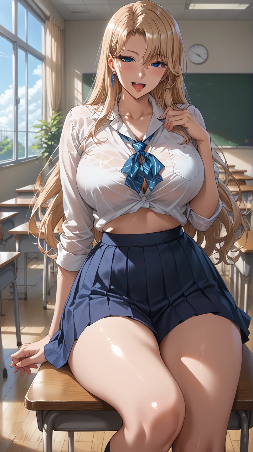(((Lower Body、Shiny underwear))、(((Accentuate your butt)))、Highest quality, 8k, masterpiece :1.3)), whole body, Sharp focus :One Girl,Glowing Skin,SSexy pose,Highest quality,Tabletop,shape,Very delicate and beautiful,Hmph,8k壁紙,wonderful,In detail,Official Art,Very detailedなティッカーUnity 8k壁紙,Unbelievably ridiculous,Large file size,Very detailedな,High resolution,Very detailed,Beautiful detailed girl,Realistic,X-ray,The queue is full((((セクシーなNavy blue sailor suit、mini skirt)))、(((Big Breasts)))、(((School、Academy、classroom)))、Cleavage 、((Long golden hair、Panties worn))、Sexy pose、long hairstyle、hand2Book、Navy blue sailor suit、mini skirt、Rose Oriana