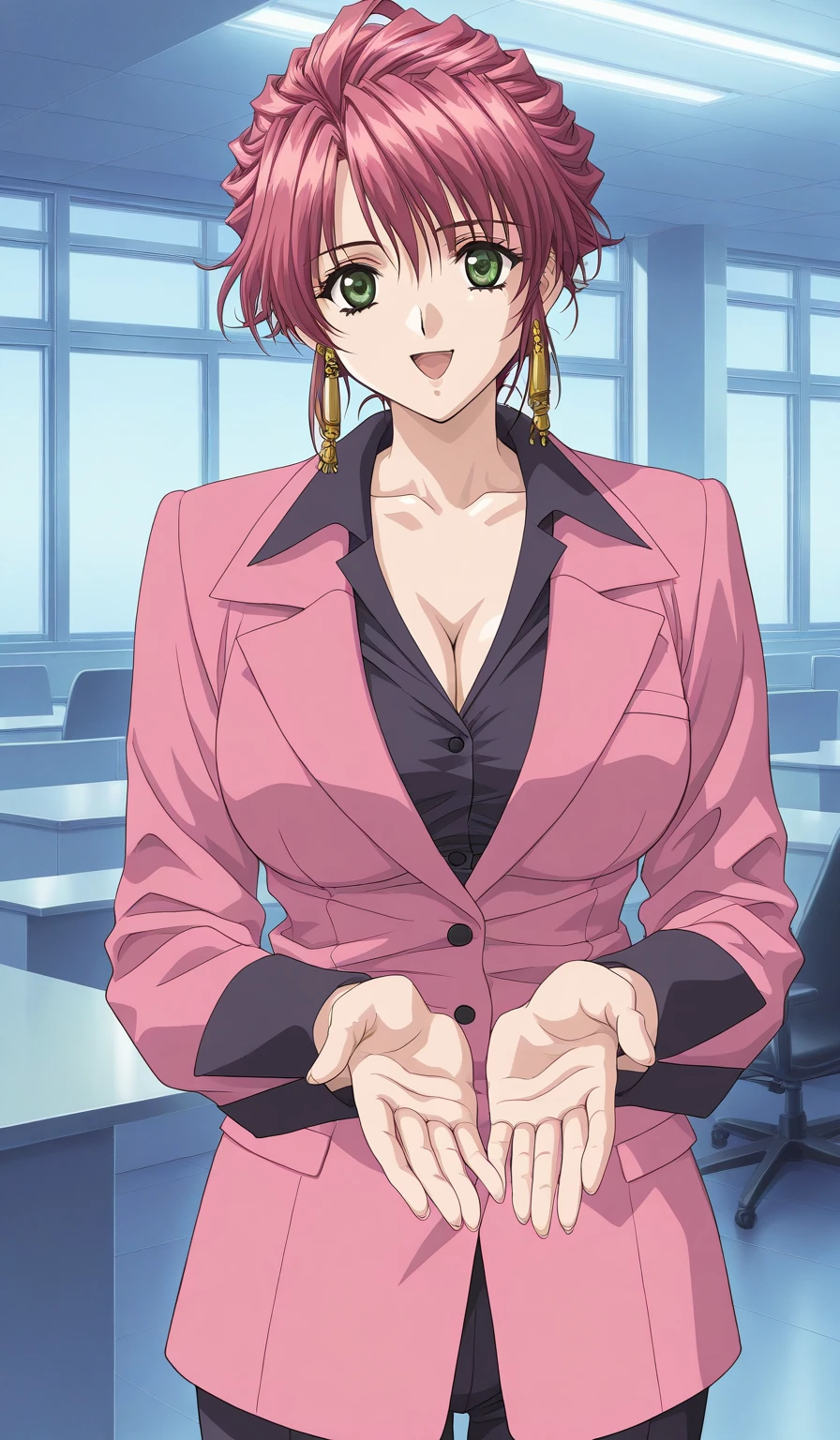 score_9,score_8_up,score_7_up,anime coloring BREAK source_anime,anime,<lora:Sumeragi_Lee_Noriega_Gundam_00_Pony:0.8>,sumeragi,1girl,solo,brown eyes,long hair,brown hair,hair between eyes,collared shirt,purple jacket,open shirt,purple pants,belt,sitting,drunk,indoors,