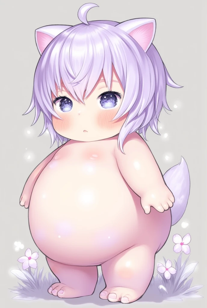 neko men big butt anime blue eyes white hair cute men