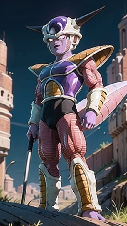 masterpiece, best quality, detailed linework, extreme detail,
<lora:nappa_v0_2_prod:0.9> nappa, 1boy, bald, black eyes, muscular male, tall, angry, mean, battle stance, energy aura, glowing, charged, charging attack, holding energy ball, ki, ki charge,
dark blue saiyan armor, dark blue vambraces, dark blue boots, faulds, black briefs, tail around waist
<lora:namek_v1_1_dadap:0.5> namek, planet namek, outdoors, green sky, village, white building,
cel shading
<lora:add_detail:1.5>