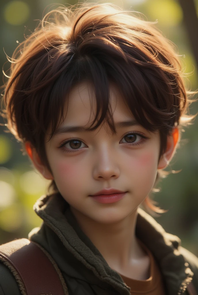 Adaptation réelle de ce personnage ,Le beau visage d'une fille, coupe de cheveux réaliste avec les mêmes cheveux , (realistic same outfit), Realistic background , Realistic light, realistic shadow, realism, hyper realistic,(photorealistic:1.2), petits yeux normaux