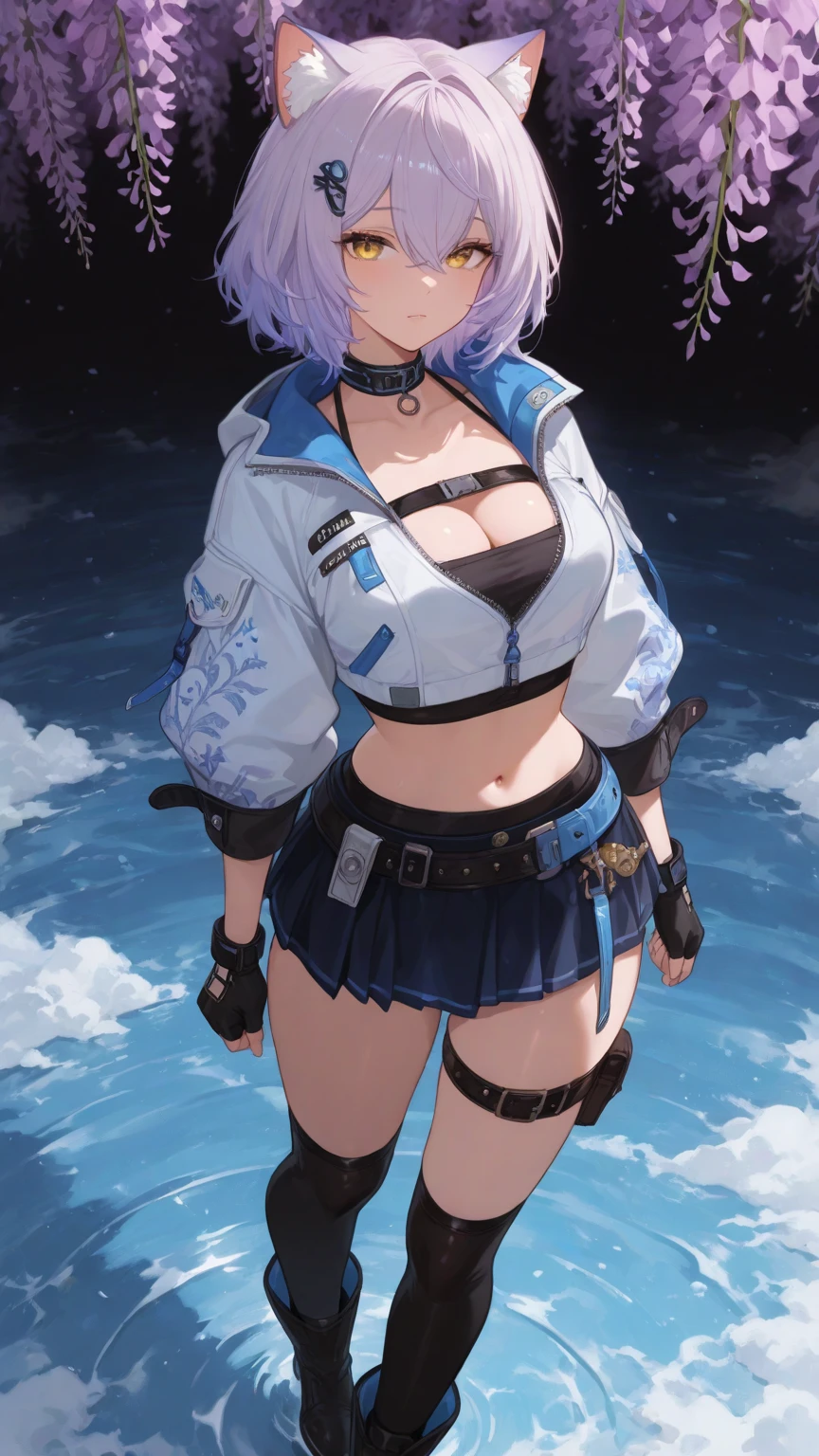 Wear eyes，Purple hair，Poor milk，Tall girl，slenderness