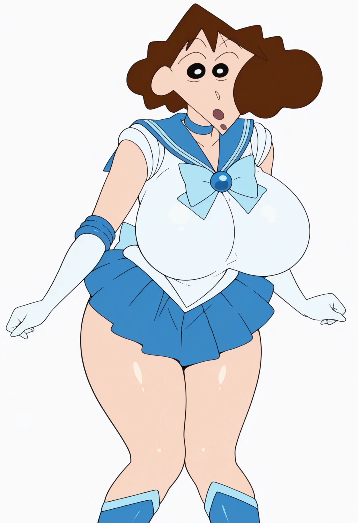 (((Very large breasts)))(((Dead Face、Sticking out tongue、Dead Face)))(((human-onahole (legsless, armsless:1.2) slime girl, {Farbe} skin, shiny skin,Dead Face、 translucent skin, cum inflation, deep penetration excretion torso grab transformation)))((( Blue Hair、short hair、Sailor Mercury))