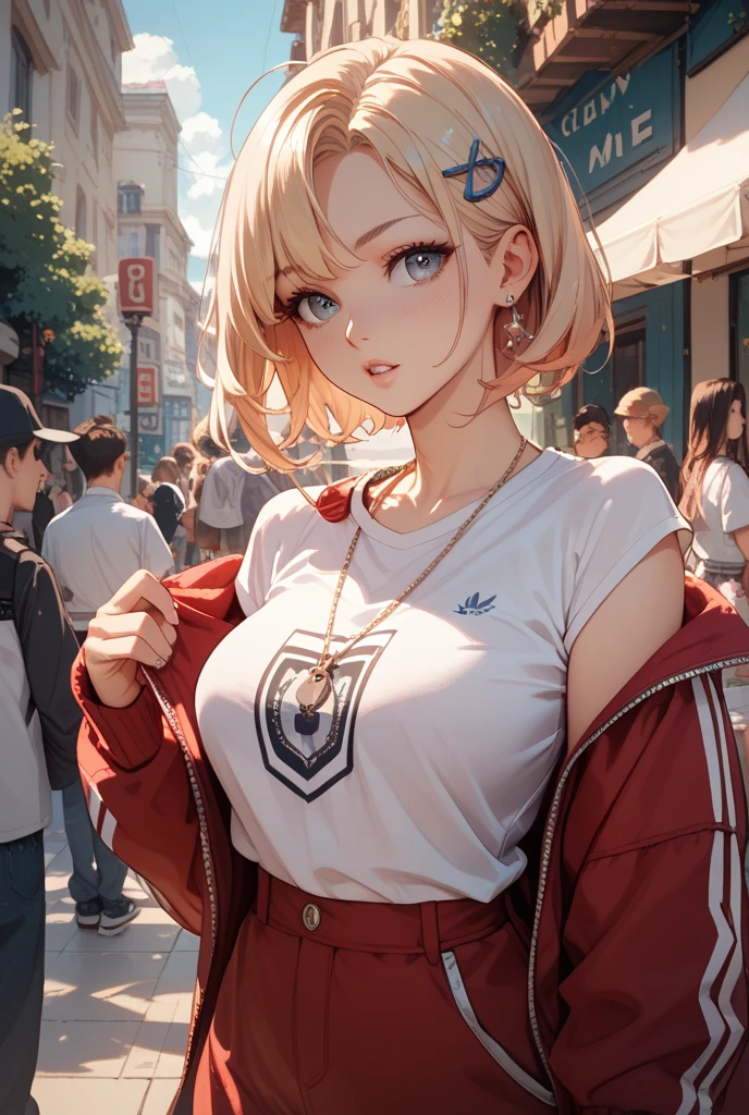 8k, RAW Photos, Highest quality, masterpiece, practical, reality, (1. Exquisite beauty), 2, nice,The face is rich in detail, (Perfect Teeth), Delicate eyes, double eyelid, eyelash, Grin, Lips Detail, Blonde Bob Hair, Natural Breasts, ((Sexy Japanese volleyball)), ((Sexy Sportswear)),Soft Light, ((Depth of written border)) 、Shot in the back、all、Stick your butt out、Spread your legs、The body is slim、Inverted nipples,, ((Sexy sports shorts)),Leaked,Large Breasts