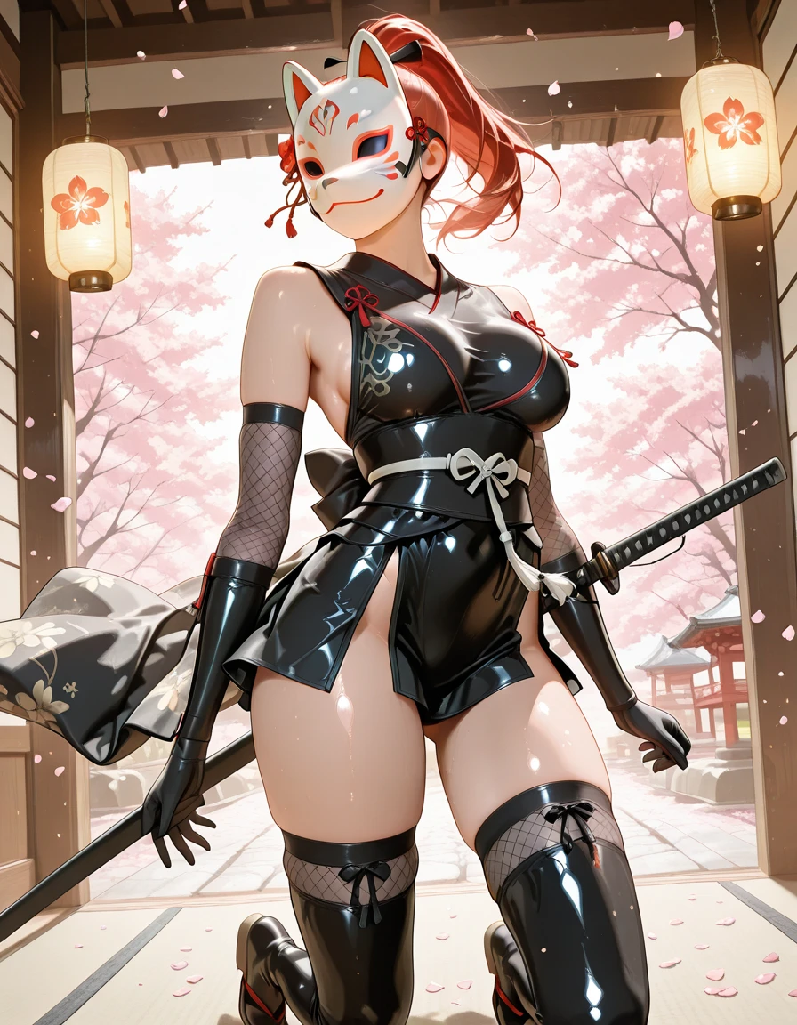 (masterpiece), (best_quality), (ultra-detailed), (illustration), (welcoming), 1girl, (mushroom samurai:1.3), full body, light black lipstick, (blush:1.3), , shiny indigo eyes, [:wild, revealing costume design:0.2], zettai ryouikia,sitting, (small breasts:1.5), wide hips, narrow waist, athletic slim perfect hourglass figure,(muscular legs:0.25), , (raincoat:1.2), , official art, vivid color, finely detailed, hyper detailed, 8k, high resolution illustration, absurdres, intricate detail