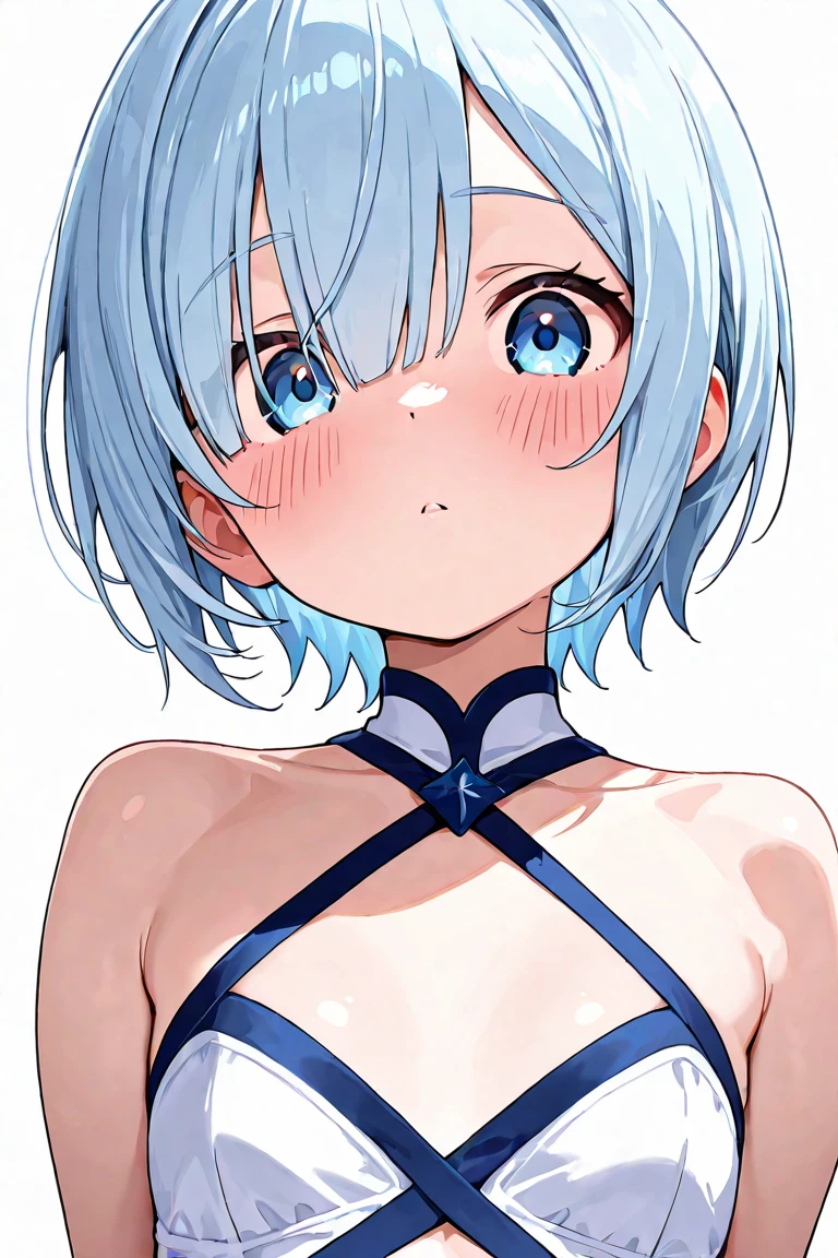 masterpiece, highest quality, elegant, beautiful face, beautiful eyes, digital photography,nsfw,creampie,best quality,masterpiece,ultra-detailed,
short hair, blue hair, green eyes, big breasts,
Depth of the bounds written, looking at the viewer,