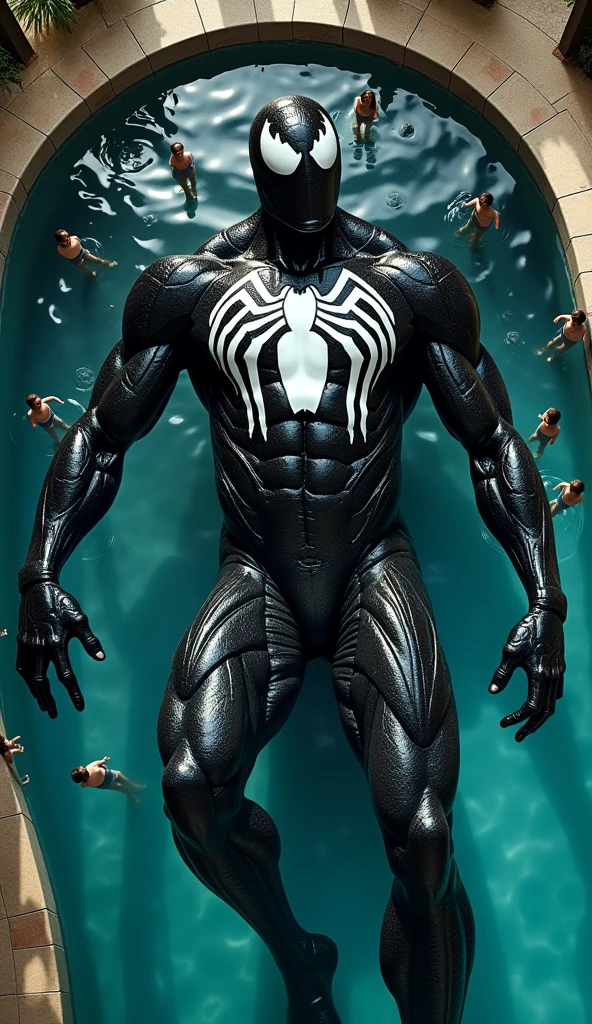 Tom holland in a pool of black Symbiote venom goo     attaching