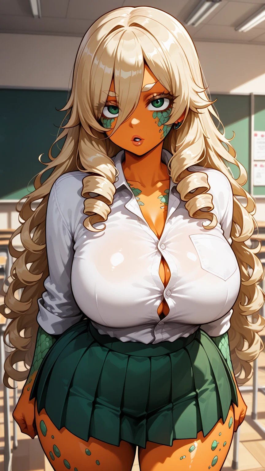 ((SUPREMELY FIRM ROUND BREASTS)), (((MOST OUTRAGEOUSLY GIGANTIC FAKE :1,2))), (strapless bra), Could you please draw a female version of Roronoa Zoro from One Piece? She should have Zoro's trademark green hair, but perhaps in a longer, more feminine style. Her eyes should be intense and focused, reflecting her determination. She should be physically fit and strong, showcasing her skills as a swordsman. Her outfit could be a feminine take on Zoro's traditional outfit, perhaps a fitted green top and black pants, with a sash tied around her waist. She should also have Zoro's three swords, maybe carried on her back or at her side. Her personality should come across as serious and disciplined, just like Zoro, (masterpiece, best quality:1.2),(8k,highres,RAW photo,realistic,photo-realistic:1.3),(detailed skin texture,detailed cloth texture,beautiful detailed face:1.25),professional lighting,photon mapping,beautiful soft light,radiosity,physically-based rendering,model shoot style, model shoot style, (extremely detailed CG unity 8k wallpaper), full shot body photo of the most beautiful artwork in the world, complex 3d render ultra detailed, looking at viewer, 18 yo, wet hair, real human skin, vibrant details, hyperrealistic, beautiful, octane render, an extremely delicate and beautiful, extremely detailed ,CG ,unity ,wallpaper,Amazing, finely detail,official art,extreme detailed eyes, (perfect face), shiny skin, colorful, highest detailed, vibrant colors, ultra high res, (high contrast), intricate, lens flare, cinematic effect, movie scene, documentary