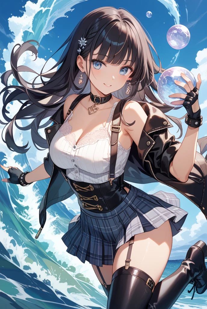 nswf:1.3,((masterpiece, highest quality, High resolution, 超High resolution, Pixel Perfect, Written boundary depth, 4k, RTX, human development report))), , beauty、View the whole body、((((looking down at viewer)))), (from below:2),(masterpiece: 1.2, highest quality, masterpiece, Clearer images), (Bright colors), ((Take clear photos even from a distance)), (Multiple Girls), (Harem), (School classmates), (((All school uniforms have the same design))), (((Everyone is wearing the same navy blue skirt))), (((Everyone is wearing a swimsuit of a different color and design.))),((16 years old)), ((prostitution婦)), (On the beautiful beach), (smile)、((youth)),(((Frolicking))),(cute Japanese((6 girls))), (((infant'Face))), ((Group shot)), (((Group selfie))), Wide-angle, Soft Light、(((Blazer uniform, Checkered pleated skirt,White Shirt)))、(Slightly larger breasts), ((prostitution)), ((viewers love it)), Landscape、(((show panty:1.6)))、((breast grab:1.3)),(((bra lift:1.2)))、 ((Green Eyes, Beautiful eyelashes, Realistic eyes)), ((Detailed face, blush:1.2)), ((Smooth texture:0.75, Vibrant质感:0.65, Vibrant:1.1, Anime CG Style)), Medium breast, Perfect body, Beautiful curves、beautiful legs、thin、smile, (((attractive way to sit))),((Squatting pose)), Aerith Gainsborough, Hair Ribbon, bracelet, brown hair, Side Lock, Parted bangs, Green Eyes, Braid, ((Award-winning design underwear))、(((Everyone wears different colors and designs of underwear.))),show panty、((((open legs:1.4)))、((breast grab:1.3)),(((bra lift:1.2)))、one eye closed、stick out one's crotch、Detailed depiction of the crotch、(water droplets:1.2)、((Hair fluttering in the wind)),((Hold your hair in your hands)),(Rising Wind:1.5),