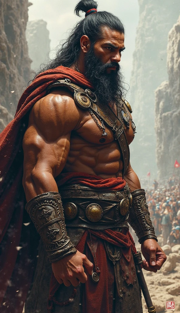 muscle、male、male、Strong、Thick arms、Thick Chest、Massive abdominal muscles、Minimal costumes、loincloth、Warrior、carpenter、blush、Sweat、Heavy breathing、dim eyes、first round、Controlled thinking、Coat of arms、Submissive appearance、Purple glowing eyes。