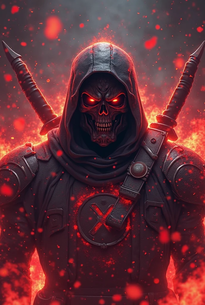 (score_9, score_8_up), score_7_up, zPDXL, solo, looking at viewer, red eyes, 1boy, male focus, teeth, hood, mask, glowing, portrait, glowing eyes, red background, hood up, skull, mouth mask, red theme, skull mask
<lora:BioPunky:0.9>