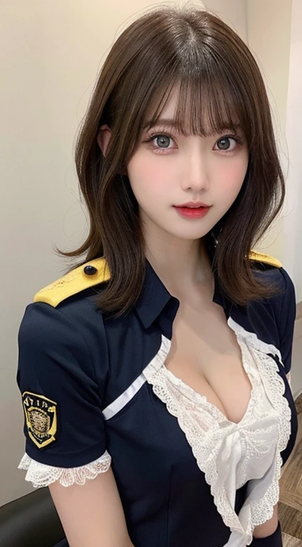 最high quality, masterpiece, 32K、Very detailed、Realistic、1 girl, Japanese women、Light blue military uniformのコスチューム、Futuristic sexy costume, Light blue military uniform、US Army uniform hat、Light blue military uniform、Class seal、Light blue military uniformの帽子をかぶっている(military uniform hat), Cute Face, (photo Actual:1.3),Edge lighting, (Skin with attention to detail:1.2), 8k超High resolution, Single-lens reflex camera, high quality, High resolution, 4K, 8k, Optimal ratio of four fingers to one thumb, (Actual:1.3), cute 1 girl, Realistic、Super Realistic、32K、Very detailed、masterpiece, 最high quality, beautiful girl, beauty、Gorgeous girl, Big Breasts, Big Ass, Tight waist, Spread your legs, Plenty of facial detail, City of the Future, Very detailedな, High resolution, masterpiece, high quality, High resolution,