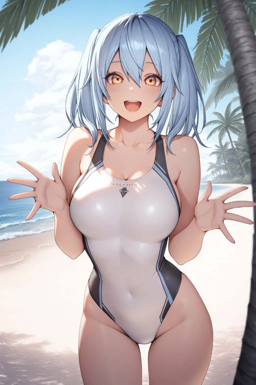 Browsing Caution,masterpiece, high quality, fine grain, 
One Girl, alone, Blonde,blue eyes, short hair, bangs, (woman:1.0) (Huge breasts:0.8), (Volume up:0.8), Glowing Skin, Shiny skin, Oily skin, Sunburn, Bronze Skin, Dark Skin, expensive, Long legs, 軽いsmile, Open your mouth, 
Show Viewer, Beach, null, (Contrasting:1.0),  Hands on hips,Outdoor, Micro Bikini, Heart Earrings, tattoo, choker, Thigh straps,  necklace, Covered nipples, cleft of venus, Camel Toe,((masterpiece,最high quality)), Perfect hands,Perfect Legs Yakumo,East, One Girl, alone, Blue Hair, Blue Hair, short hair, Yellow Eyes, Fox&#39;s Tail,  alone, smile, View your audience,Yakumo blue,strong,Large Breasts,sister,kind,Fox Eyes,detailed,Golden Bikini,Gold Bikini,Browsing Caution,how,Pussy,