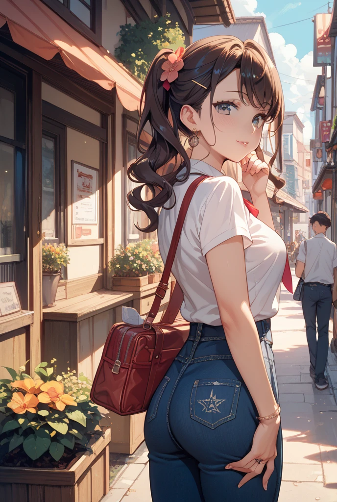 (Laughter: 1.2), (Arms, knees between thighs: 1.5), blue long skirt, 20 years old, Japan beauty, girl, 8k, RAW photo, top quality, masterpiece, realistic, photorealistic, clear (focus: 1.1), professional lighting, beautiful face, cute idol woman, navel, nose blush, sultry, seductive, cleavage, one girl, navel, collarbone, look viewer, (8k, RAW portrait (Japan girl), ultra high resolution, top quality, masterpiece: 1.2), photorealistic, absurdity, one girl, 18 years old, Japan girl, beautiful face, medium breasts, brown medium hair, up, smile, pleased, cheerful, high resolution, one beautiful young woman, (soft saturation: 1.3), dressed in white (fair skin: 1.2), 85mm lens, f/8.0, background, gal, brown hair, medium breast-breaking photorealistic, absurdity, one girl, beautiful face, medium breasts, brown medium hair,up, smile,pleased, cheerful, hi-res, masterpiece,4k,8k,16k, f1 car drives through the streets of paris, masterpiece, best quality, one girl, (ass:1.4), cooking, small, long hair, cowboy shot, From behind, araf woman with purse in red shirt and black skirt, mini skirt, mini skirt, short skirt, legs visible, plaid skirt, beautiful short skirt, short mini skirt, short skirt length,