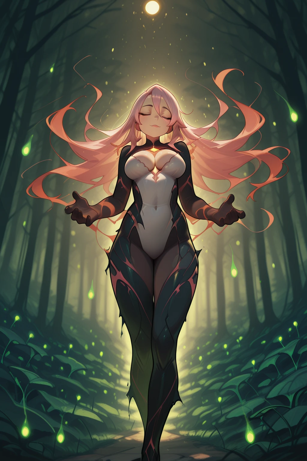 (Photorealistic:1.8, highest quality:1.8,8K masterpiece:1.8,High resolution,Mastepiece:1.8,RAW Photos,Cinematic lighting、Tyndall effect、Realistic photos)、No split screen, background（cave、Dungeons、Necromancer、Natta、Dark Style）、Angle from below、Full Figure、
（1 Demon Queen Standing with Her Legs Open）、Completely naked、（choker、Open-chested SM suit、Fishnet tights）、Devil Horn、Tatu on the chest、Body paint on the whole body、(Devil&#39;s Tail)、(Long Hair、Thin, beautiful, shining vermilion, silver and gold hair)、
(Beautiful eyes、Glowing red eyes)、Beautiful expression、(Highly detailed skin:1.2)、hair ornaments、Red sparkling gemstone necklace、Full Body Jewelry、Big breasts emphasis、Toned Abs、(Highly detailed skin:1.2)、Normal hand、Normal finger、The woman is naked、woman is nude、Random Pause、Adult video shoot