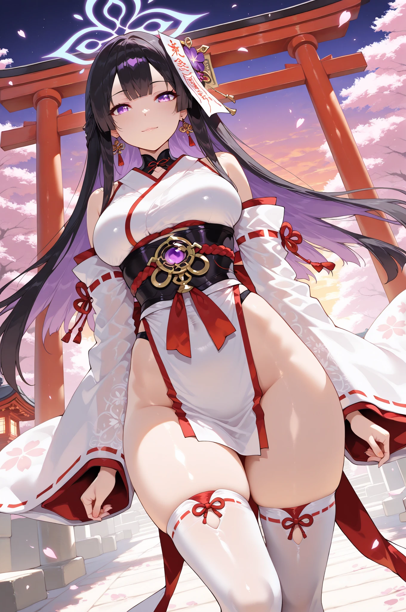 Having sex with cute black-haired Izanagi in kimono