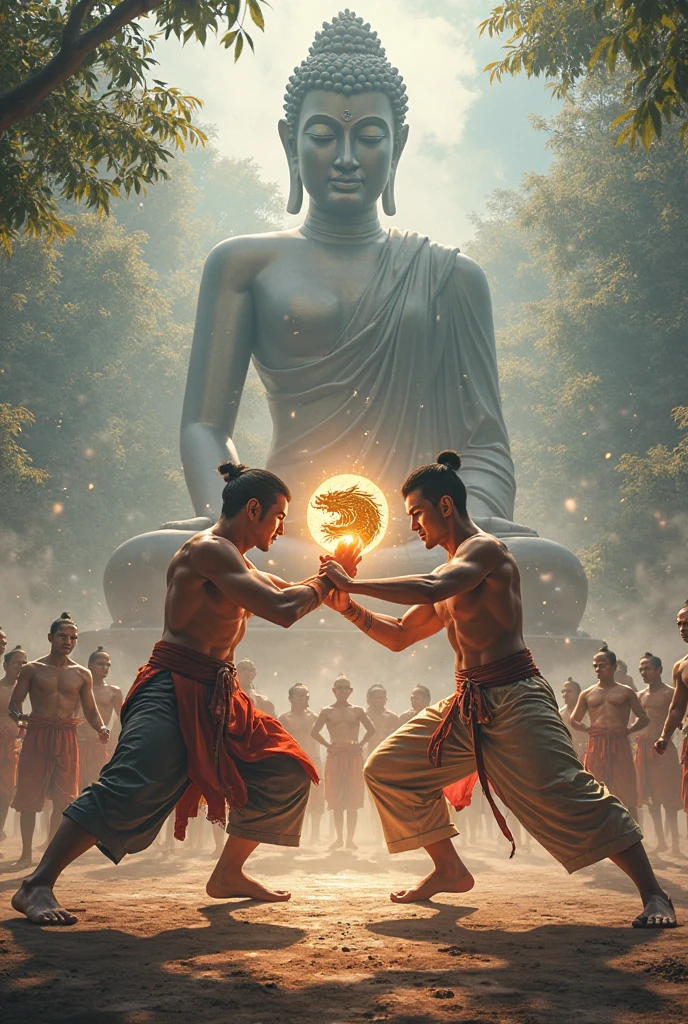 Buddha jumps off the wall