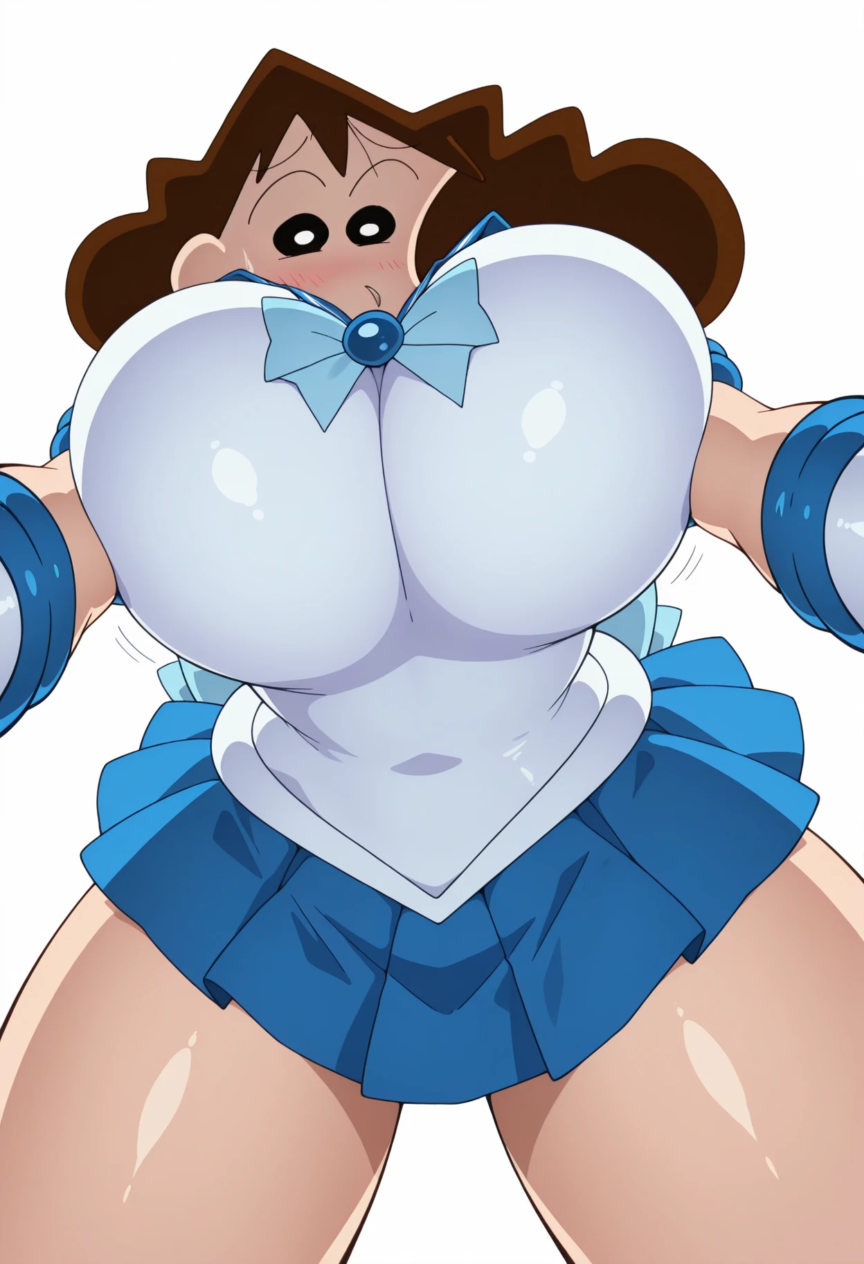 Best quality, masterpiece, sailor moon, huge tits, cleavage bulge, lots of lactation,
