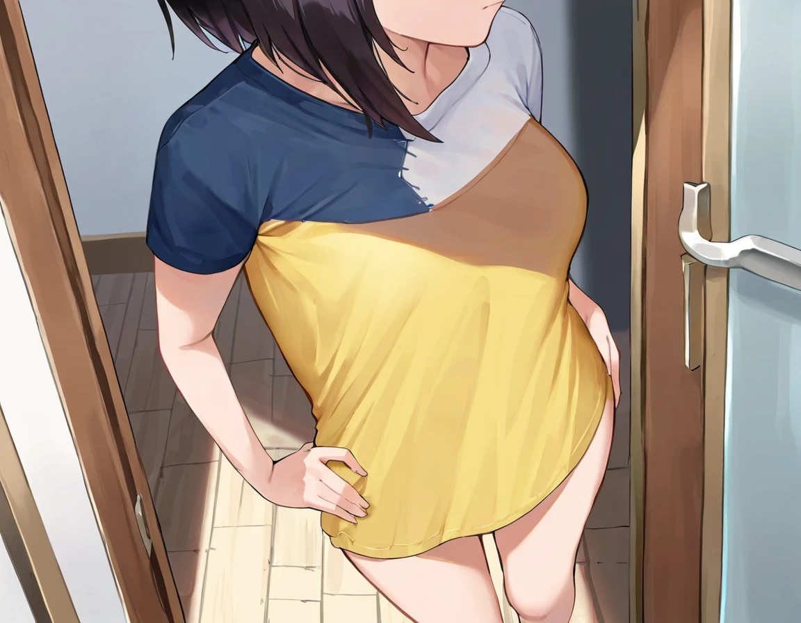 nsfw,One Woman、10 years old、Primary school students、Completely naked、(Beautiful nipples)、((Small Breasts)),Highest quality、Very delicate and beautiful、((Very short bangs))、((Bangs))、Light shiny brown hair、The hair is light、((Short Bob))、Cute face、Young face、Cute like an idol、Yellow Eyes、Are thin、Slim figure、Short、(Child body type)、((Lots of sweat))、Embarrassed face、Open Mouth、Troubled face、Red face、(School classroom)、Shooting from the side、Middle-aged man groping breasts、