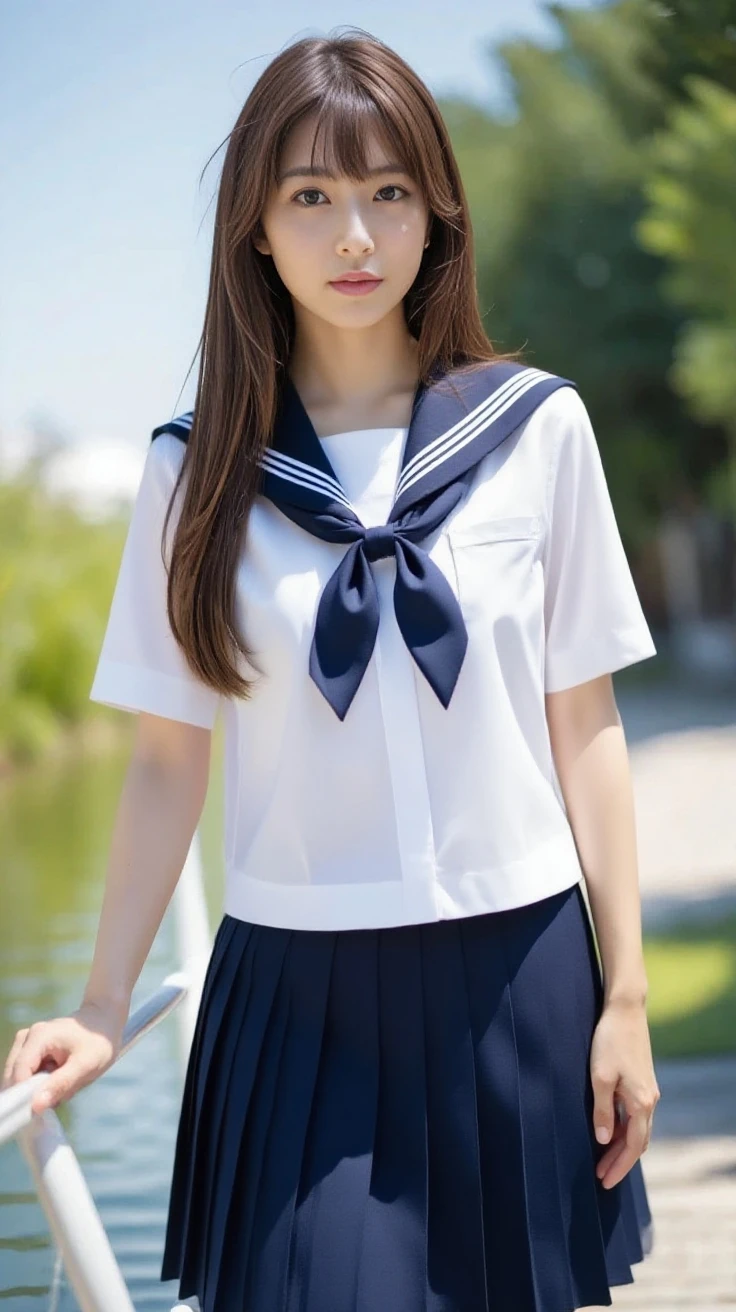 Very detailedな CG Unity 8k 壁紙, Highest quality, Very detailed, masterpiece, Realistic, photo Realistic, ((Stand apart:1.2))、((Photograph the whole body))、Very detailedなかわいい 14 歳の女子, (((Try lifting your skirt))), (Lift it yourself), Camel Toe、Natural Makeup、(masterpiece:1.3, Highest quality, Ultra-high resolution, Very detailed), (Realistic:1.1, photoRealistic:1.4)、School Life、In the classroom、Enjoying alone、Blushing、Xiaowa、Beautiful detailsまでこだわった髪, Beautifully detailed face, Beautiful details, Camel Toe、Beautiful clavicle, Beautiful body, Beautiful breasts, Beautiful thighs, Beautiful feet, Beautiful fingers,
View your viewers, 1 Girl, Japanese, 14-year-old girl、smile、Perfect Face, (Perfect Anatomy, Anatomically correct), Cute and symmetrical face, Baby Face, 細部にまでこだわったWhite skin, Skirt flip、Camel Toe、Skirt flip、((Lower body naked))、((Wear loafers and socks))、(Cute side twin tails:1.5,brown、Scrunchie), Asymmetrical bangs, black eye, Long eyelashes, (Small Box)、Very slim figure、thin, blush, Lips parted, Looking at the audience ((Cute short-sleeved sailor uniform:1.5))、In a Japanese classroom、Detailed slender legs、White skin、Skirt flip、Camel Toe、Skirt flip、(2 legs、Black knee-high socks:1.2)、((One young junior high school student))、Full body portrait