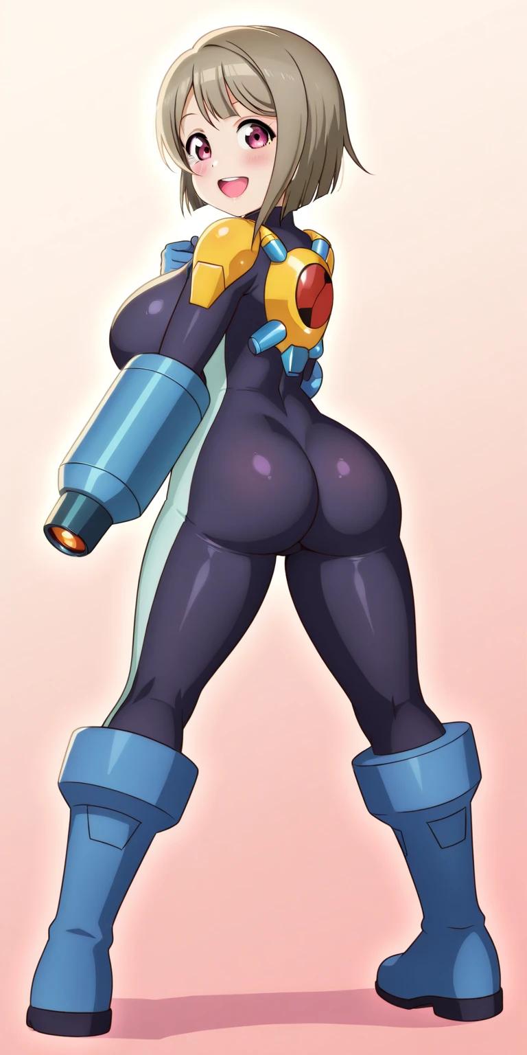 high quality, masterpiece, detailed, Pokemon, Greninja, shiny, latex skin, blue and yellow latex suit, steaming, whole body slimy, groin bulge, bulge bite, erection, Touching one's crotch, playing with one's crotch, NSFW