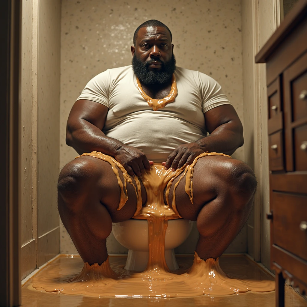 there is a man that is sitting in a tub with a beard, large muscles, black man, African, buff man, big muscles, walter white as a bodybuilder, gigachad muscular, bathhouse, extreme muscles, huge muscles, big muscle, mr universe, flexing large muscles, muscular!, massive muscles, popeye, robust stocky body, muscular!!, Realistic hands