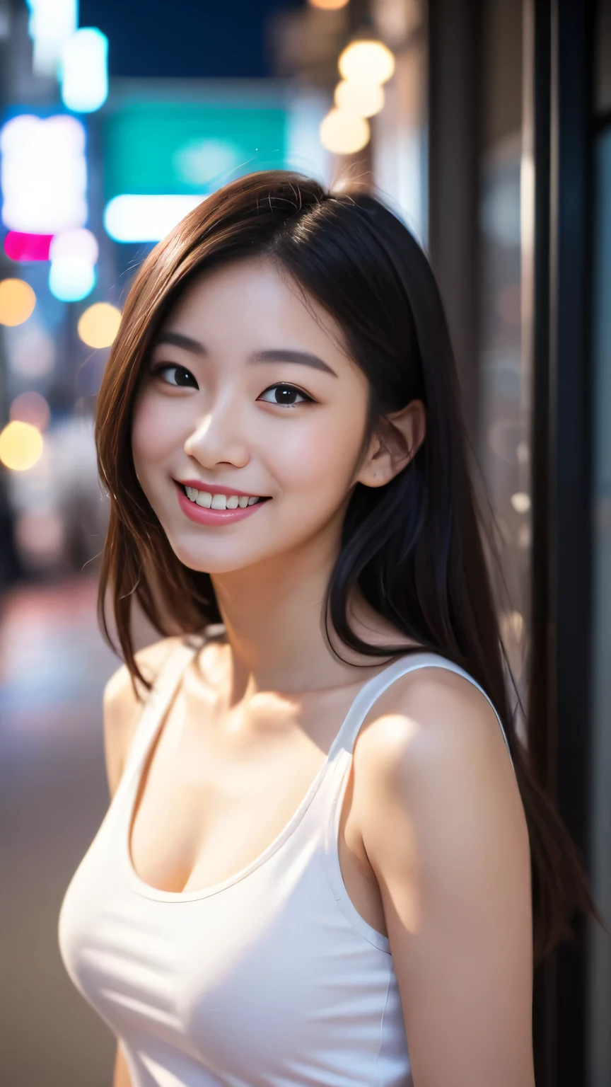 masterpiece,best quality,(Japanese ),((Beautiful girl)),cleavage,indoor,(perfect body beauty:1.2),(shy smile),beautiful teeth,