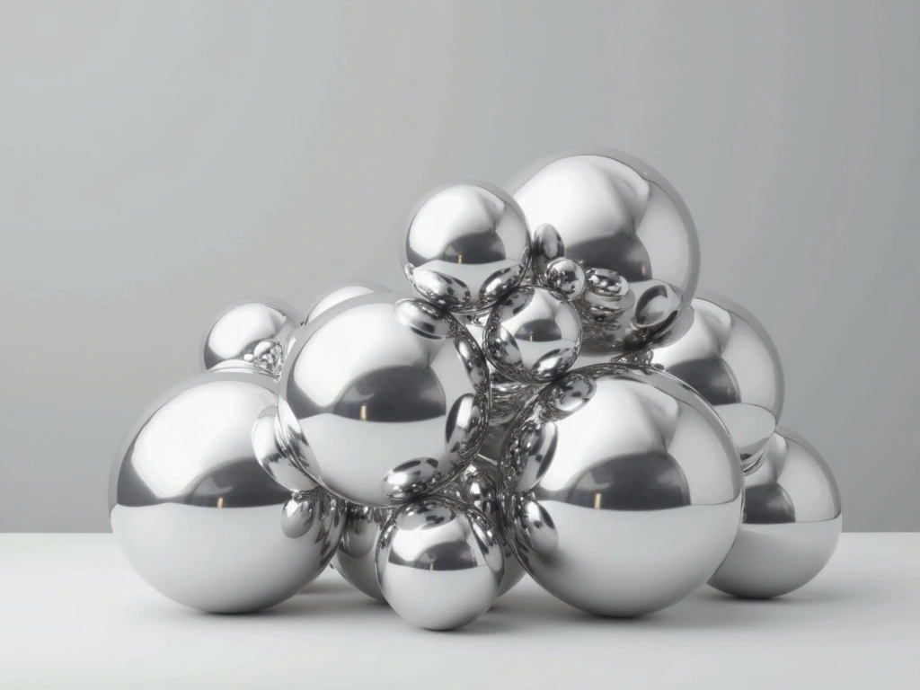 B&W, made of liquid metal, by Franz West, best quality, masterpiece, very aesthetic, perfect composition, intricate details, ultra-detailed
