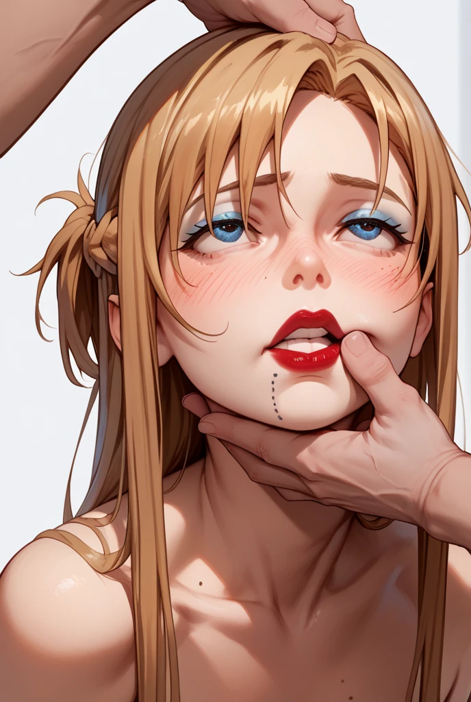 mouth open , brown eye color , 2girls , blond hair color , messy bun hair style , (masterpiece:1.2), (best quality:1.2), (extremely detailed:1.2), (extremely detailed face), (ultra detailed), perky breasts, delicate eyes and face, choker, (((povfellatio, penis:1.1))), (white cumdrip, facial, cum overflow:1.2), (nude:1.1), sweaty skin, slim and petite body, <lora:bukkake_v0.4:0.8>, <lora:POVFellatio:1> ,