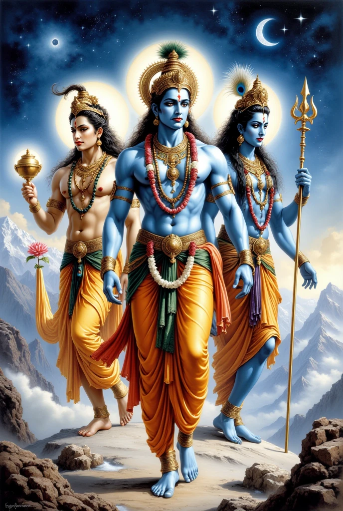Lord Krishna Lord ram and Lord kalki