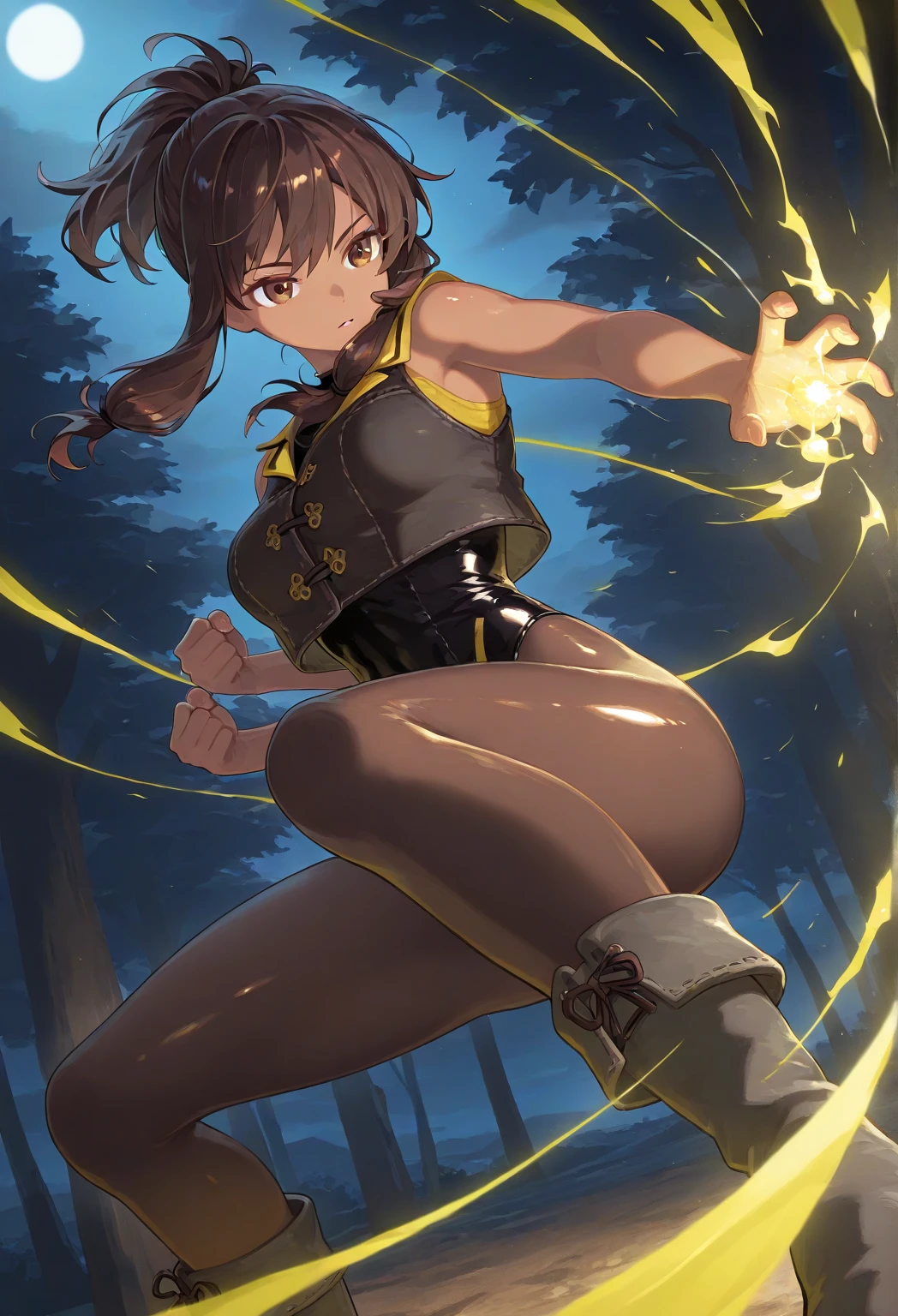 jumping oil coal nudist、Torn clothes scattered around、Unstable buoyancy sandstorm、amazing dynamism、great angle、