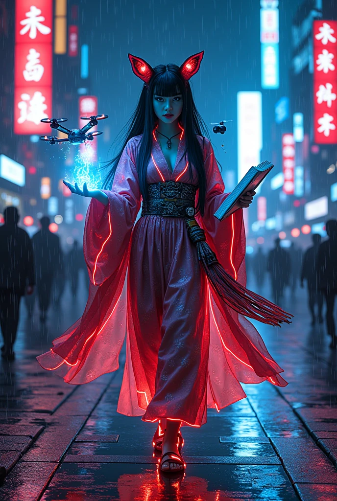 Ghost in the Shell Vol.2 - Assassin Geisha, by Luis Duarte, Luis Duarte style, blue and black shading, Neo-Tokyo style, Element Air, Mythpunk, Graphic Interface, Sci-Fic Art, Dark Influence, NijiExpress 3D v3, Kinetic Art, Datanoshing, Oilpainting, Ink v3, Splash style, Abstract Art, Abstract Tech, Cyber Tech Elements, Futuristic, Illustrated v3, Deco Influence, AirBrush style, drawing