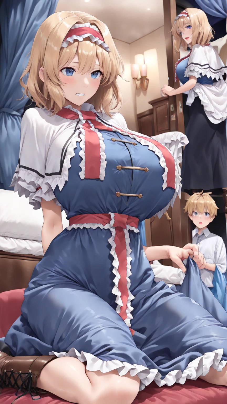 A woman with big ,Young princess,victorian style,clavicle,Lower chest,Transparent nightdress,((shaved_pussy)),